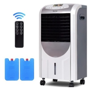 Costway 215 CFM 3-Speed Portable Evaporative Cooler Fan and Heater Humidifier with Washable Filter Remote Control