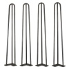 28-Inch Mid-Century Modern Satin Black Hairpin Table Legs, 1/2" Diameter, Set of 4