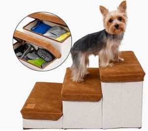 DogLemi Foldable Pet Stairs w/ Storage Space