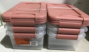Lot of (6) 6 Qt Latching Storage Container