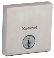 Kwikset Downtown&nbsp;Satin Nickel Square&nbsp;Deadbolt