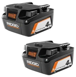 2-Pack Ridgid 18V Lithium-Ion 4.0 Ah Battery