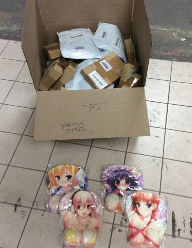 Lot of (75) Anime Girl 3D Wrist Rest Mouse Pads, Various Styles - New