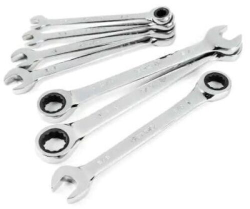 7-Piece Ratcheting SAE Combination Wrench Set