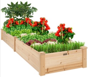 8x2ft Wooden Raised Garden Bed Planter for Garden, Lawn, Yard
