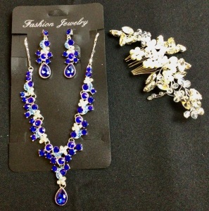 Necklace, Earrings & Hair Jewel Bundle