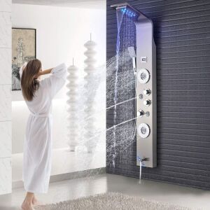 Saeutowy LED Rainfall Shower Panel Tower