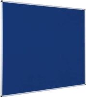 48"x36" Notice Board - Felt Blue, Aluminum Frame