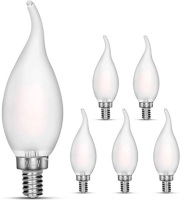 Dimmable LED Candelabra Bulb 40W Candle Flame Tip Chandelier Bulbs, Pack of 6 - Appears New&nbsp;