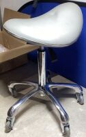 Stool - White/Chrome Base