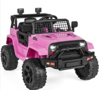 12V Kids Ride-On Truck Car w/ Parent Remote Control, Spring Suspension, Pink