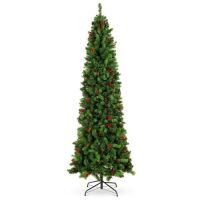 6' Unlit Pre-Decorated Pine Artificial Christmas Tree with Pine Cones and Berries