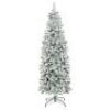 7.5'&nbsp;Snow Flocked Artificial Pencil Christmas Tree w/ Stand