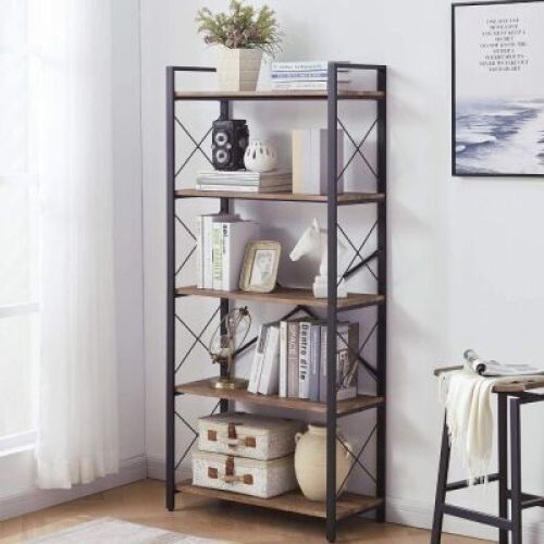 5-Tier Vintage Bookshelf