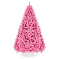 6'&nbsp;Pink Artificial Fir Christmas Tree w/ Foldable Stand
