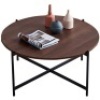Round Coffee Table, Black Frame with 36&rdquo; Walnut Top - Appears New&nbsp;&nbsp;