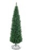 5 ft. PVC Unlit Artificial Slim Pencil Christmas Tree with Stand Home Holiday Decor Green