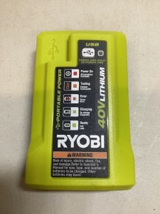 Ryobi 40V Lithium-Ion 2-in-1 Battery/USB Charger