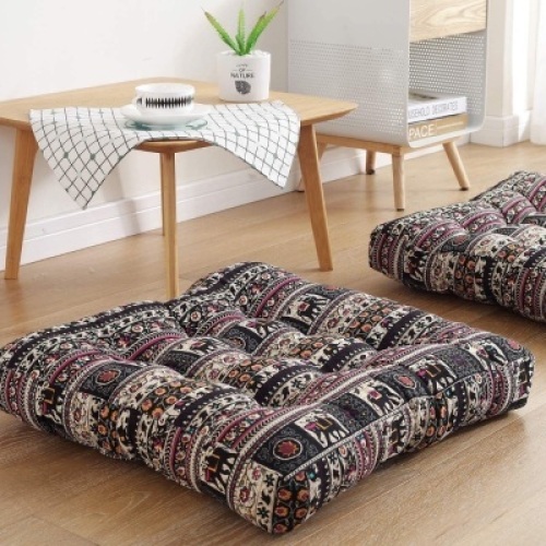 Floor Seat Cushion Pillow 22" x 22" Square, Bohemian Indian Yoga Mandala Meditation Cushion. NEW