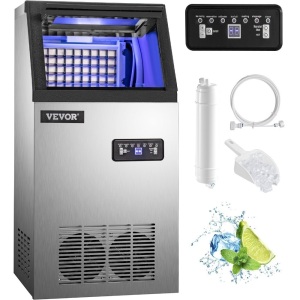 New Commercial Ice Maker Auto Clear Cube Ice Making Machine 40kg/90lbs 110V