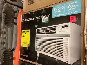 LG Electronics 15,000 BTU 115-Volt Window Air Conditioner LW1521ERSM Cools 800 Sq. Ft. with ENERGY STAR and Remote, Wi-Fi Enabled