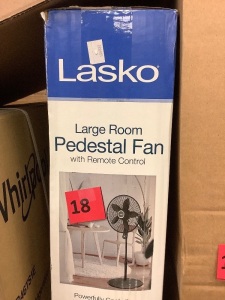 LaskoAdjustable Height 57 in. 4-Speed Oscillating Pedestal Fan with Remote Control and 20 in. Blade