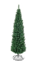 5 ft. PVC Unlit Artificial Slim Pencil Christmas Tree with Stand