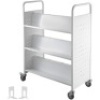 Vevor Library Book Cart with Double Sided W-Shaped Sloped Shelves, White - E-Comm Return, Unknown Condition&nbsp;
