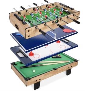 4-in-1 Multi Game Table Set w/ Air Hockey, Table Tennis, Billiards, Foosball