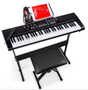 61-Key Beginners Electronic Keyboard Piano Set w/ 3 Modes, Microphone