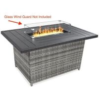 Wicker Propane Fire Pit Table, 50,000 BTU,&nbsp;52in - Glass Wind Guard Not Included&nbsp;