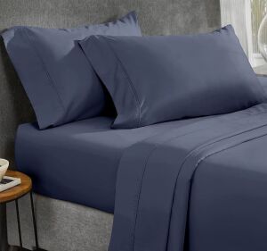 400 Thread-Count 100% Cotton Sheet Set - Navy