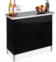 Portable Pop-Up Bar Table w/ Carrying Case, Removable Skirt