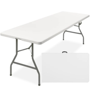 8ft Portable Folding Plastic Dining Table w/ Handle, Lock