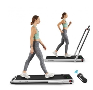 2-In-1 Folding Treadmill With Rc Bluetooth Speaker Led Display-Silver