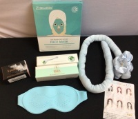 Bundle of Beauty Spa Items - Face Mask, Eye Mask, Derma Roller, Foundation Brush