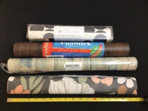 Bundle of (4) Rolls Contact Paper & Wall Decals