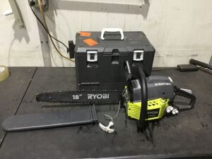 RYOBI 18 in. 38cc 2-Cycle Gas Chainsaw with Heavy Duty Case - For Parts or Repair