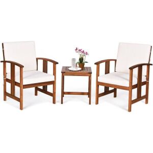 3 Piece Acacia Wood Patio Bistro Set 