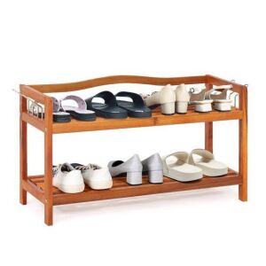 2-Tier Wood Shoe Rack