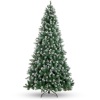 Pre-Decorated Christmas Tree w/ Pine Cones, Flocked Branch Tips, 7.5ft
