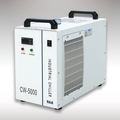 CW-5000DG Industrial Water Chiller for Single 80W/100W CO2 Laser Tube Cooling, 0.41HP, AC 1P 110V, 60Hz. NEW. $959 Retail Value!