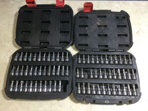 Lot of (2) Husky 3/8 in. Drive Master Bit Socket Set (37-Piece) - Missing & Broken Pieces 