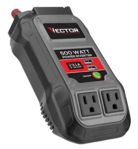 Vector 500 Watt Power Inverter, Dual Power Inverter, Two USB Charging Ports