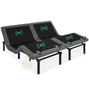 (SPLIT-KING) Adjustable Bed Base with Massage, Remote, USB Ports