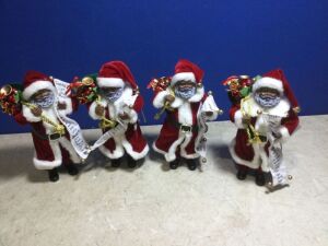 Lot of (4) Ashland Collectible Santa Claus Figures, 10.5" 