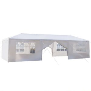 Gazebo Canopy Outdoor Party Wedding Tent with Spiral Tubes 10' x 30' 8 sides 