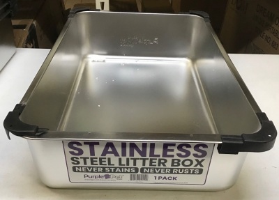 Stainless Steel Litter Box, Never Stains or Rusts - Appears New