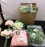Artificial Flowers Bundle-Garlands, Bouquets, Indv. Pcs