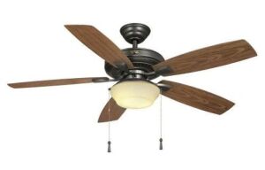 Hampton Bay Gazebo 52 in. LED Indoor/Outdoor Natural Iron Ceiling Fan with Light Kit